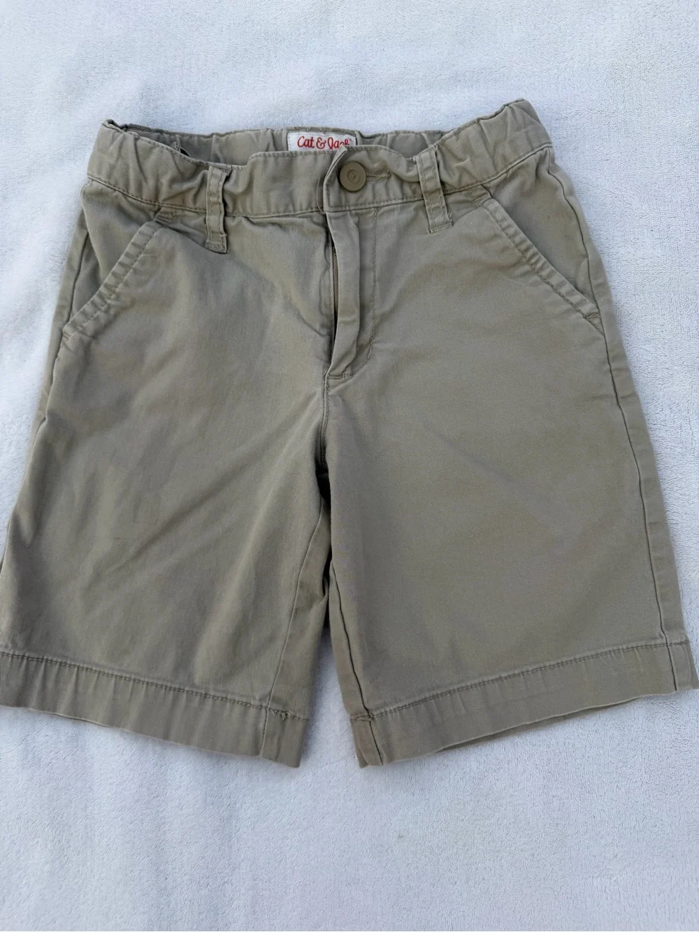 Bundle-Cat & Jack Kids’s Tan Flat Front Shorts Size 5